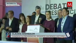 Claudia Sheinbaum llega al segundo debate presidencial en los Estudios Churubusco