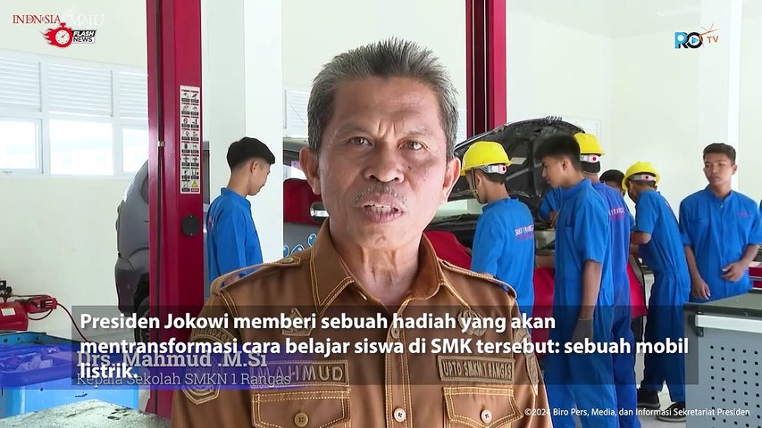 Mobil Listrik dari Presiden Jokowi untuk SMKN 1 Rangas, Kabupaten Mamuju, Sulawesi Barat