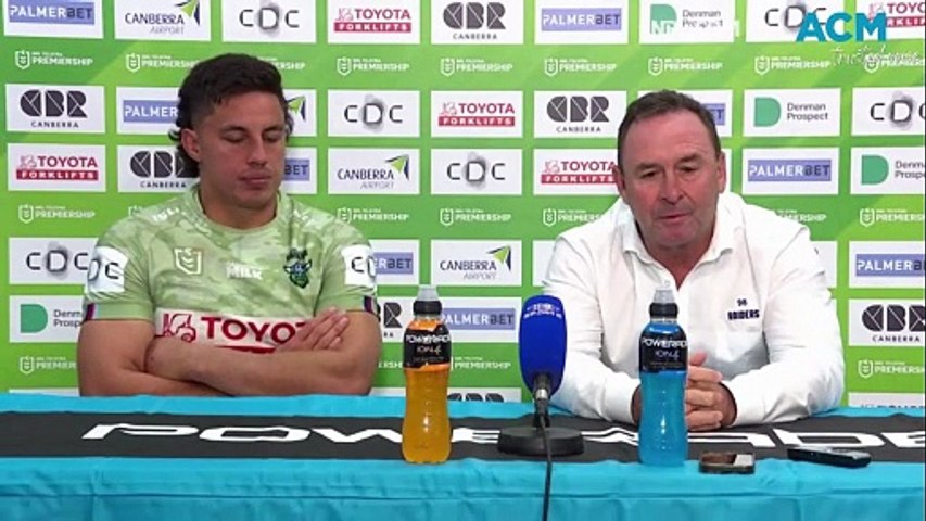 Canberra Raiders coach Ricky Stuart's press conference following their loss to the Cronulla Sharks on April 28, 2024. Footage: NRL.com