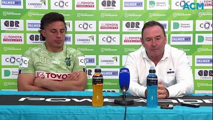 Raiders press conference after Sharks loss. Footage NRL.com
