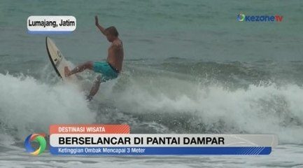 Serunya Berselancar di Pantai Dampar Lumajang Jawa Timur