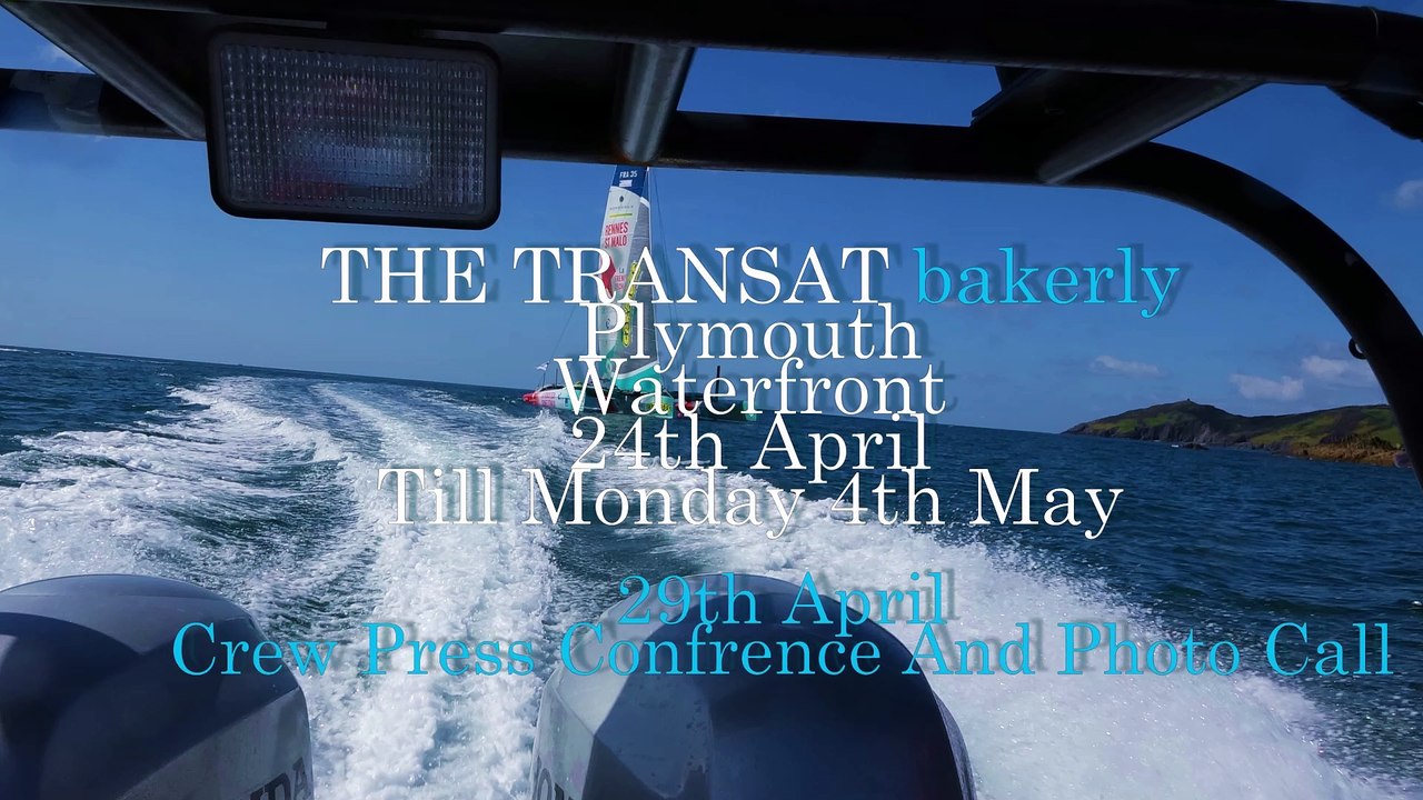 Transat Bakery boat race Plymouth to New York 2016 Press meeting on the Music stage