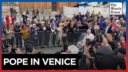 'A wonderful emotion' as Pope Francis holds mass in Venice