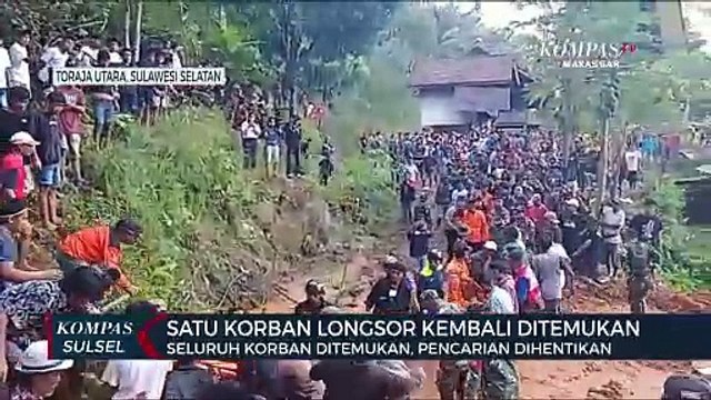 Satu Korban Longsor Kembali Ditemukan di Kabupaten Toraja Utara