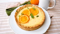 Tarta de crema de naranja, postre sin azúcar fácil