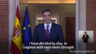 Spain's Pedro Sanchez says he will stay on as prime minister