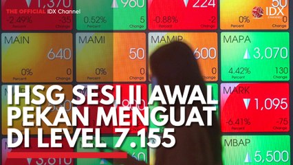IHSG Sesi II Awal Pekan Menguat di Level 7.155