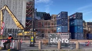 Reparations begin on Copenhagen's historic former stock exchange after blaze
