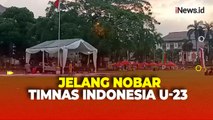 Melihat Persiapan Jelang Nobar Timnas Indonesia U-23 Vs Uzbekistan U-23 di Halaman Taman Balkot Depok
