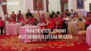 Para Menteri Jokowi Ikut Nobar Timnas U-23 vs Uzbekistan di Istana