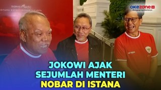 Jokowi Ajak Sejumlah Menteri dan Relawan Nobar Indonesia vs Uzbekistan di Istana