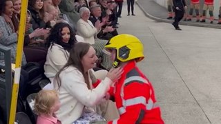 Firefighter's heartwarming proposal to girlfriend at passing out parade