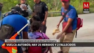 En Veracruz, vuelca autobús con integrantes de ballet; hay 15 heridos y 2 muertos