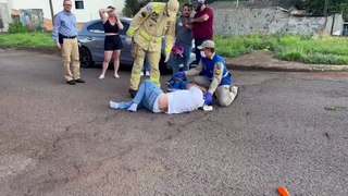 Acidente entre BMW GS 850 e Jeep Renegade deixa motociclista ferido no bairro Country