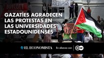 Gazatíes agradecen las protestas en las universidades estadounidenses