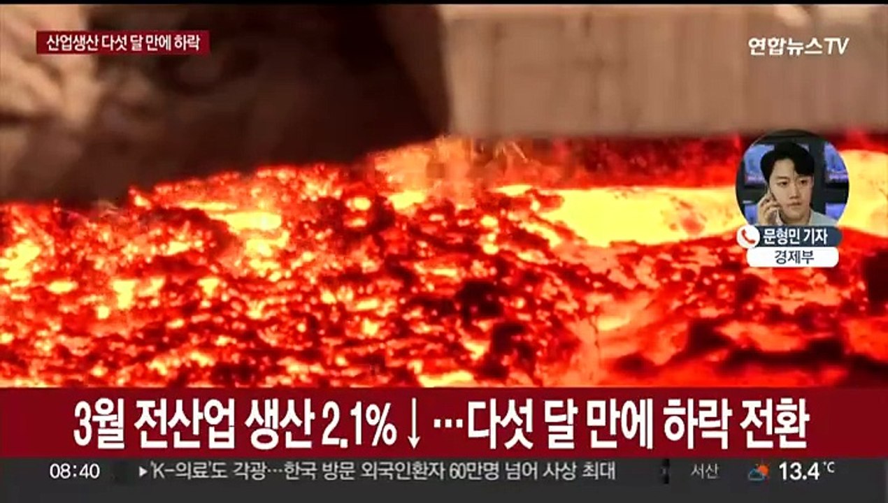 산업생산 다섯 달 만에 하락…투자도 위축