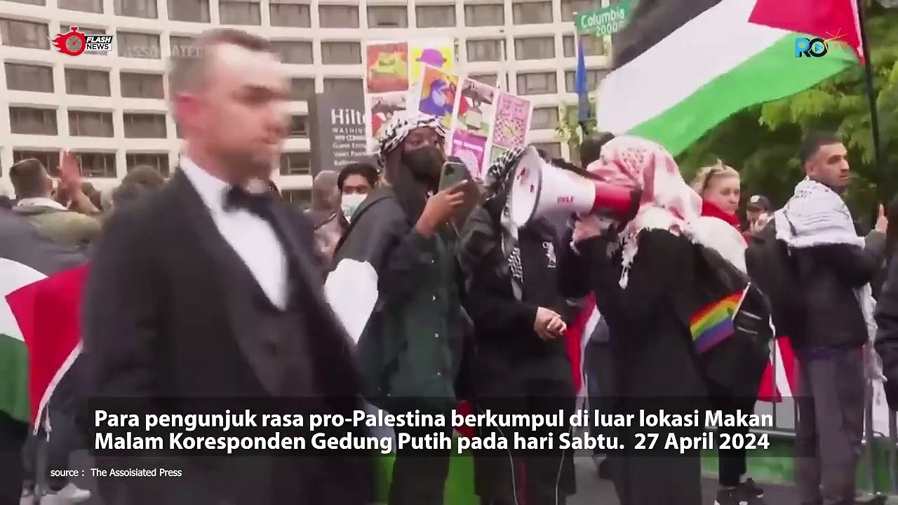 Aksi Pengunjuk Rasa Pro Palestina di White House Correspondents' Dinner
