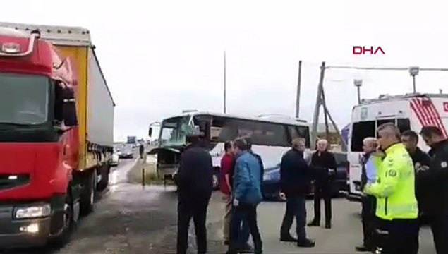 Silivri'de işçi servisi kaza yaptı
