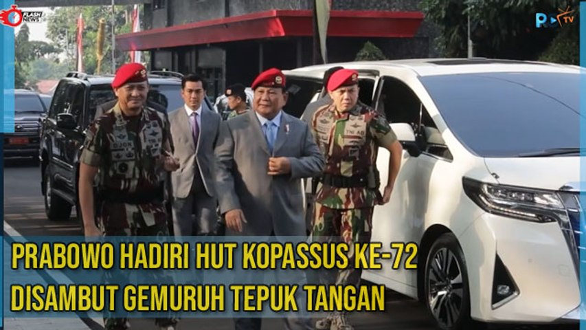 Prabowo Hadiri HUT ke-72 Kopassus, Disambut Gemuruh Tepuk Tangan Meriah