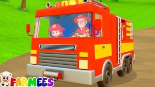 Wheels on the Fire Truck - Vehicle Rhyme for Kids by Farmees