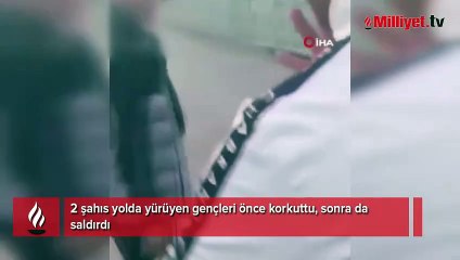 Akılalmaz olay! Yolda yürüyenleri korkutup saldırdılar