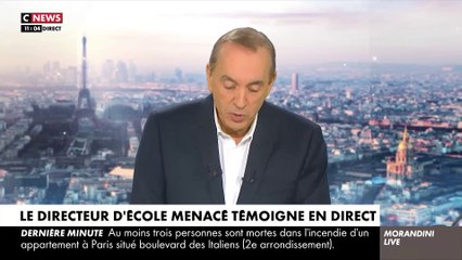 Download Video: Le directeur d’école menacé témoigne en direct dans « Morandini Live » sur CNews