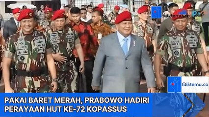 Pakai Baret Merah, Prabowo Hadiri Perayaan HUT Ke-72 Kopassus di Cijantung