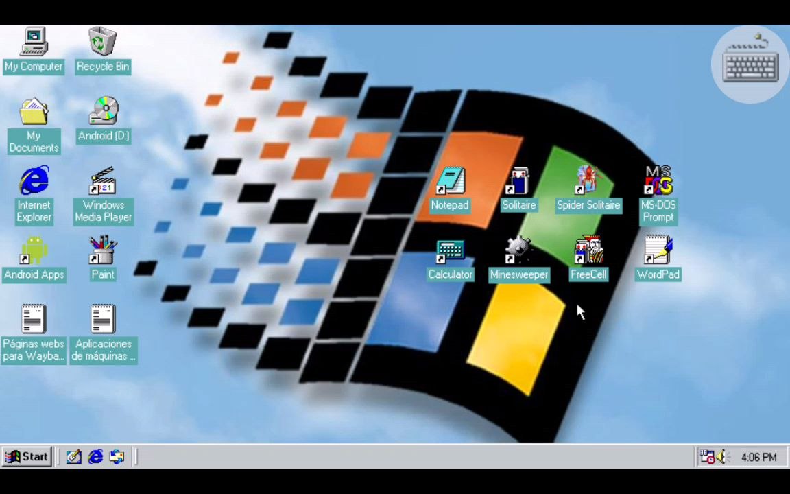 Tutorial de Windows 98 Simulator: Cómo navegar por Instagram en Wayback Machine en 1998.