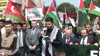 Üniversite öğrencilerinden çadırlı Filistin eylemi