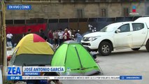 Así luce el plantón de los padres de los 43 de Ayotzinapa en el Zócalo CDMX