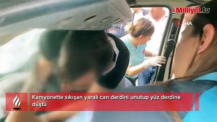 Kaza sonrası ilginç anlar! 'Yüzüm çok mu kötü?' diye görevliye sordu