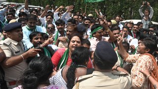 जद एस-कांग्रेस कार्यकर्ताओं के बीच झड़प