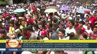 Estudiantes venezolanos se manifiestan en apoyo a Palestina