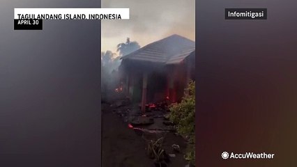 Volcanic lava consumes middle school in flames