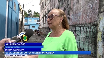 Rua vira depósito de lixo perto da Beira-Mar de Olinda