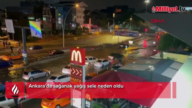 Ankara'da sağanak yağış sele neden oldu
