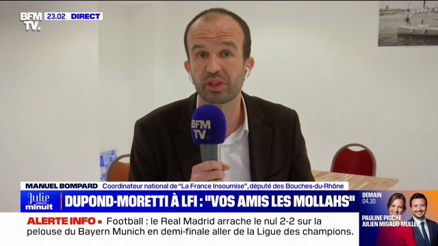 Diffamer une force d'opposition dans l'hémicycle de l'Assemblée nationale, c'est scandaleux : Manuel Bompard réagit aux propos d'Éric Dupond-Moretti, associant LFI et ses amis les Mollahs