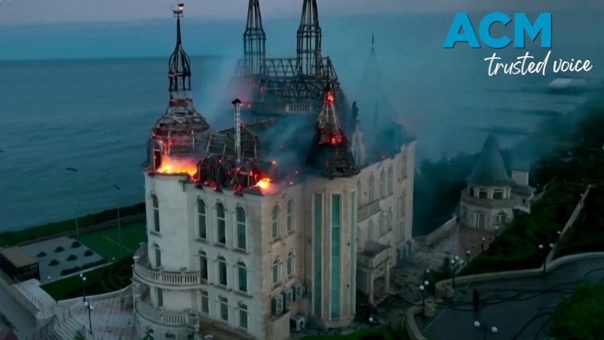 A private law academy in Odesa, Ukraine known as the ‘Harry Potter Castle’ was struck by a Russian missile on April 29, killing at least five people and leaving the building ablaze.