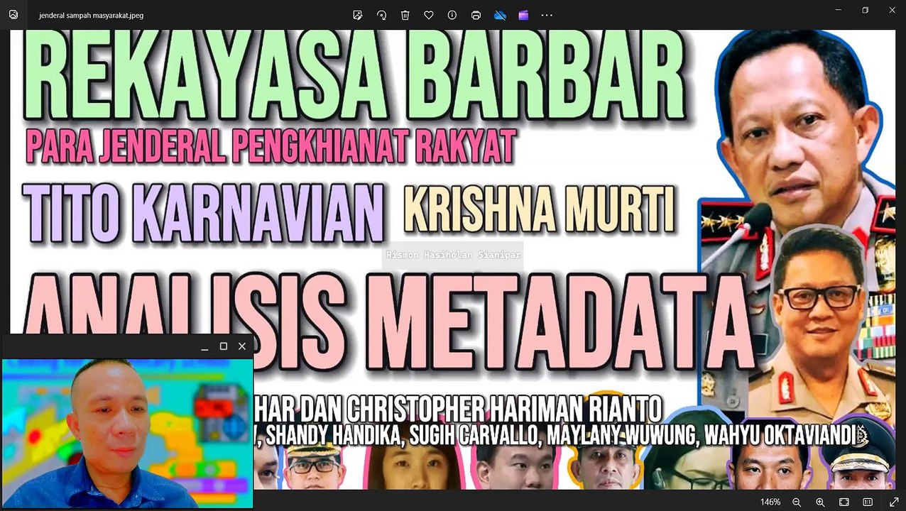 TITO KARNAVIAN DAN KRISHNA MURTI: PENGKHIANAT RAKYAT HANCURKAN KUALITIAS VIDEO CCTV JESSICA WONGSO
