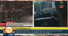 Policía reprime la manifestación estudiantil en apoyo a Palestina en la Universidad de Columbia