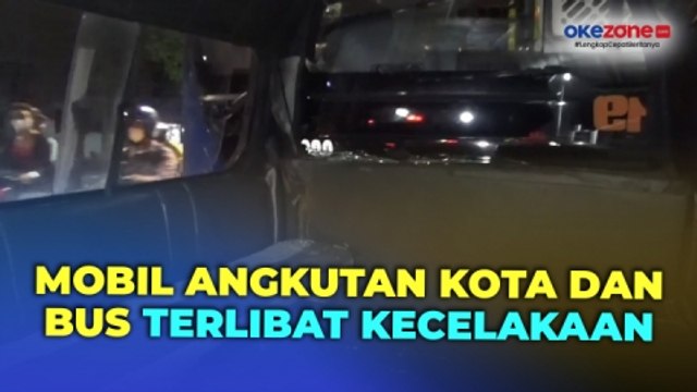 Diduga Sopir Mabuk, Mobil Angkot Terlibat Kecelakaan dengan Bus Transjakarta di Jaktim