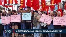 Tuntut Kenaikan Upah, Buruh Unjuk Rasa di Bandar Lampung