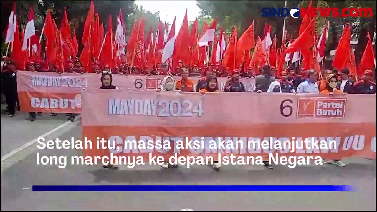 May Day! Ribuan Massa Buruh Lakukan Long March dari Balai Kota DKI Menuju Patung Kuda