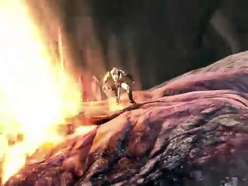 Cronos trying to eat Kratos