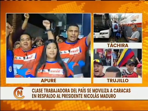 Apure | Trabajadores de la clase obrera del país se moviliza a Caracas en respaldo al Pdte. Maduro
