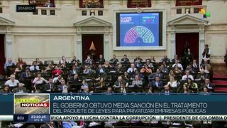 Argentina obtuvo media sanción en el tratamiento del paquete de leyes,