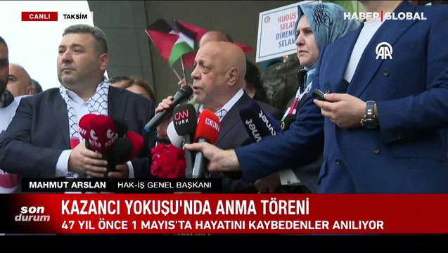 Kazancı yokuşunda anma töreni! 47 yıl önce 1 Mayıs'ta hayatını kaybedenler anıldı