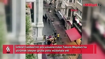 Taksim Meydanı'na çıkmak isteyen gruba müdahale