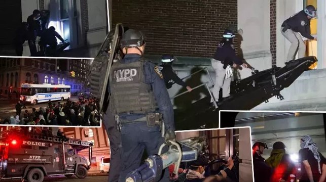 ABD üniversitelerinde Filistin’e destek gösterileri... Columbia Üniversitesi binasında polis müdahalesi