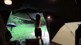 ❤️ASMR Solo Camping Girl in the Rain❤️ 4K Relaxing Rainfall Sounds | ❤️Ultimate Peace & Sleep Aid❤️